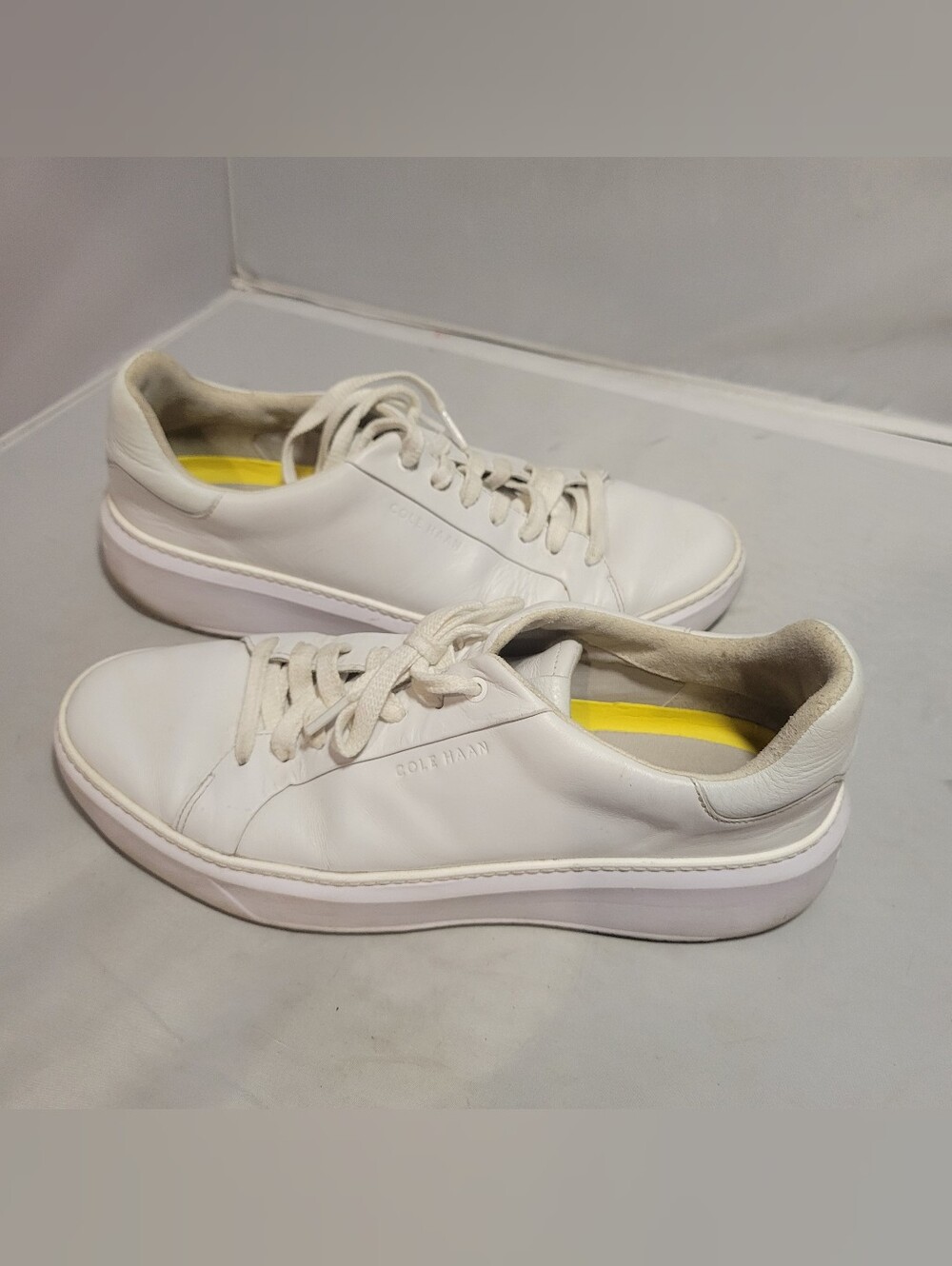 Cole Haan Men's GrandPrø Topspin Leather Sneakers White C35573 Size 10M